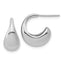 Sterling Silver RH-Plated Polished J-Hoop Earrings