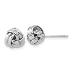 Sterling Silver RH-plated Polished and Diamond-cut Love Knot Post