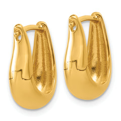 Sterling Silver Gold-tone Polished Hinged Oval Hoop Earrings