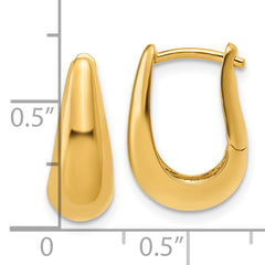 Sterling Silver Gold-tone Polished Hinged Oval Hoop Earrings