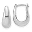 Sterling Silver RH-plated Polished Hinged Oval Hoop Earrings