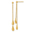 Sterling Silver Gold-tone Polished Teardrop Dangle Post Earrings