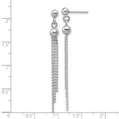 Sterling Silver RH-plated Polished D/C Fancy Dangle Post Earrings