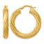 Gold-Plated Sterling Silver Grooved Hoop Earrings, 4.5mm