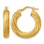 Gold-Plated Sterling Silver Grooved Hoop Earrings, 4.5mm