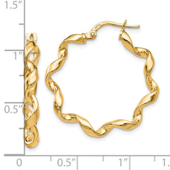 Sterling Silver Gold-Tone Polished Twisted Hoop Earrings