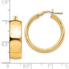 Sterling Silver Gold-Tone Polished Hoop Earrings