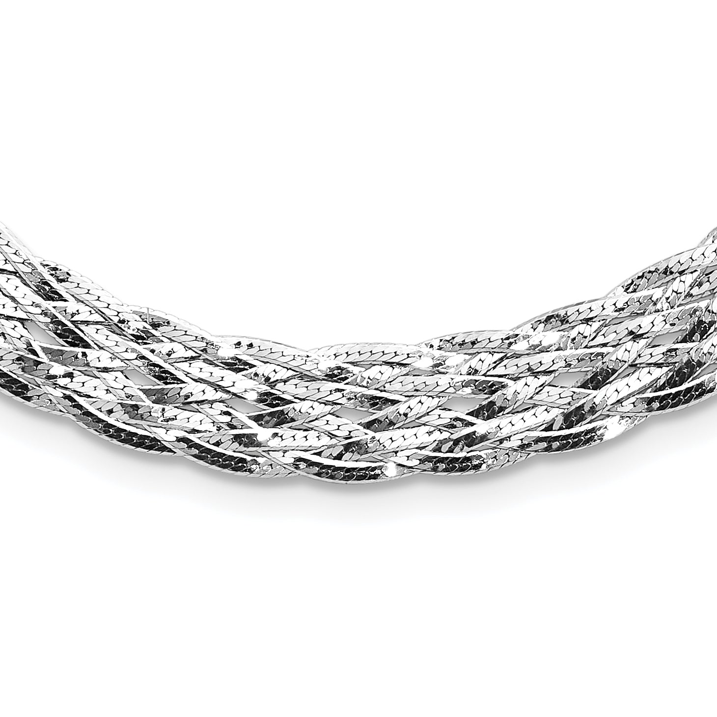 Sterling Silver RH-plate Polished w/4 in ext. Choker Necklace