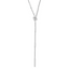 Sterling Silver Rhodium-Plated-plat Polished Bar Adjustable Necklace