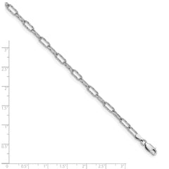 Sterling Silver Rhodium-plated Polished Textured Link Bracelet