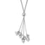 Sterling Silver Rhodium-Rhodium-Plated Beaded Adjustable Necklace