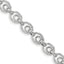 Sterling Silver Rhodium-Rhodium-Plated D/C Polished w/ .5in ext. Bracelet