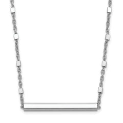 Sterling Silver Rhodium-Rhodium-Plated Polished w/ 1.25in ext. Necklace