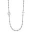 Sterling Silver Rhodium-Platedod-pl Cross and Miraculous Medal Necklace