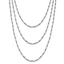 Sterling Silver Rhodium-Plated-pl Multi-layer Twisted Box w/2 in ext. Necklace