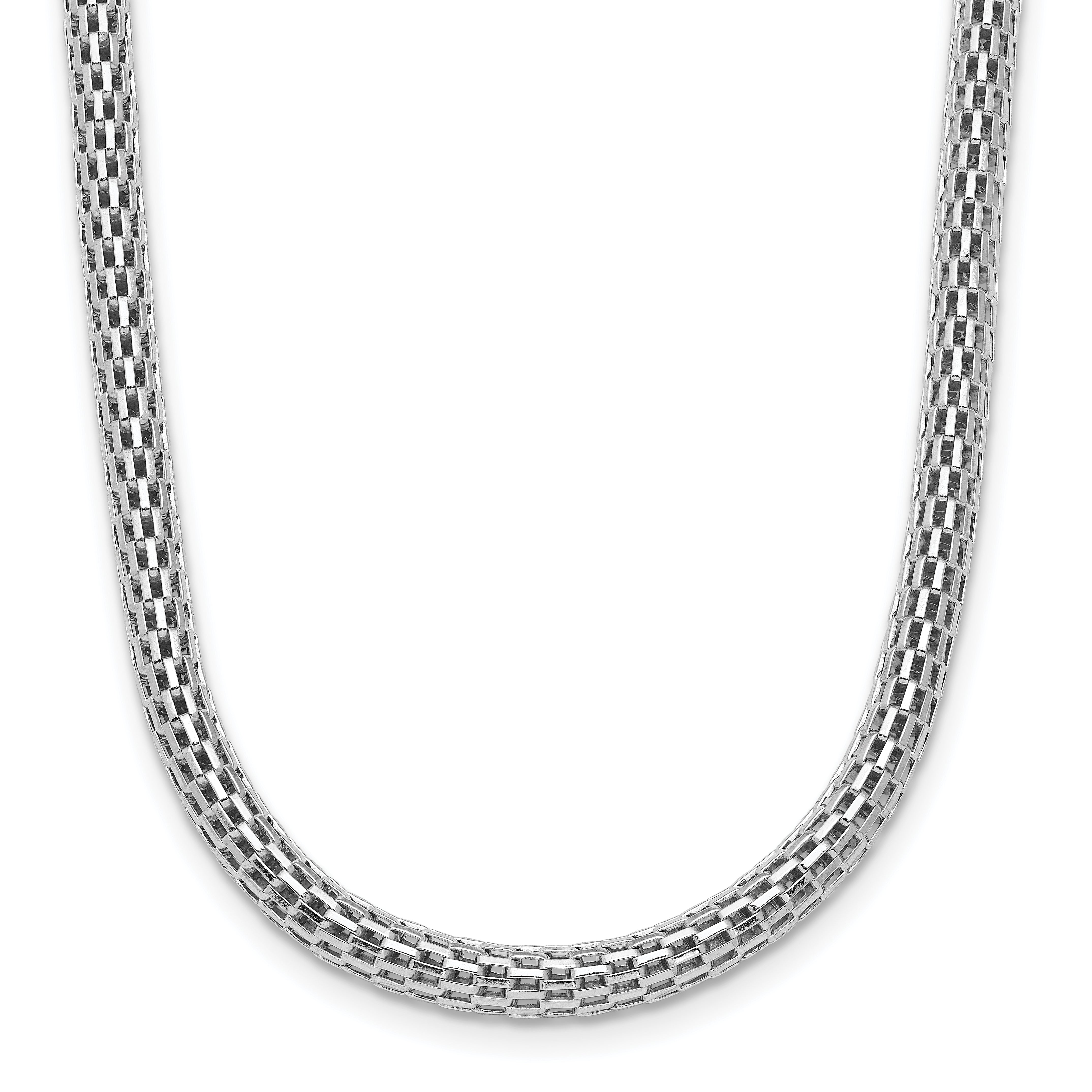 Sterling Silver Rhodium-Rhodium-Plated w/ 2in ext Choker Necklace
