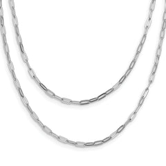 Sterling Silver Rhodium-Rhodium-Plated Multi-strand w/ 2in Ext. Necklace