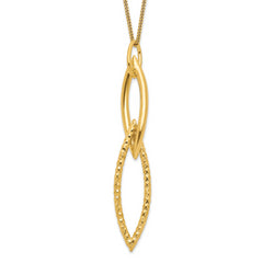 Sterling Silver Gold-plated Dia Cut with 1.5in ext. Necklace