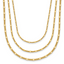 Sterling Silver Gold-tone Multi-strand with 1.5in ext. Necklace
