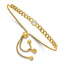 Sterling Silver Gold-tone Polished CZ Bolo Bracelet