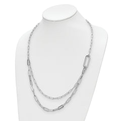 Sterling Silver Rhodium-plated Multi-layer w/ 2in ext Necklace