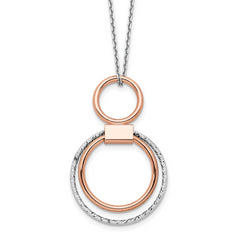 Sterling Silver Rh-p Rose-tone Polished with 2in ext. Necklace
