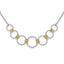 Sterling Silver Rhodium-Plated/Gold-plt Dia.-Cut Circles with 2in ext Necklace