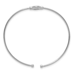 Sterling Silver RH-plated Polished Opal Cuff Bracelet