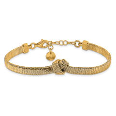 Sterling Silver Gold-plated Wrapped Knot w/1in ext. Bracelet
