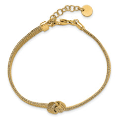 Sterling Silver Gold-plated Wrapped Knot w/1in ext. Bracelet
