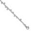 Sterling Silver Rhodium-Platedod-plated Polished Beaded w/1in ext. Bracelet