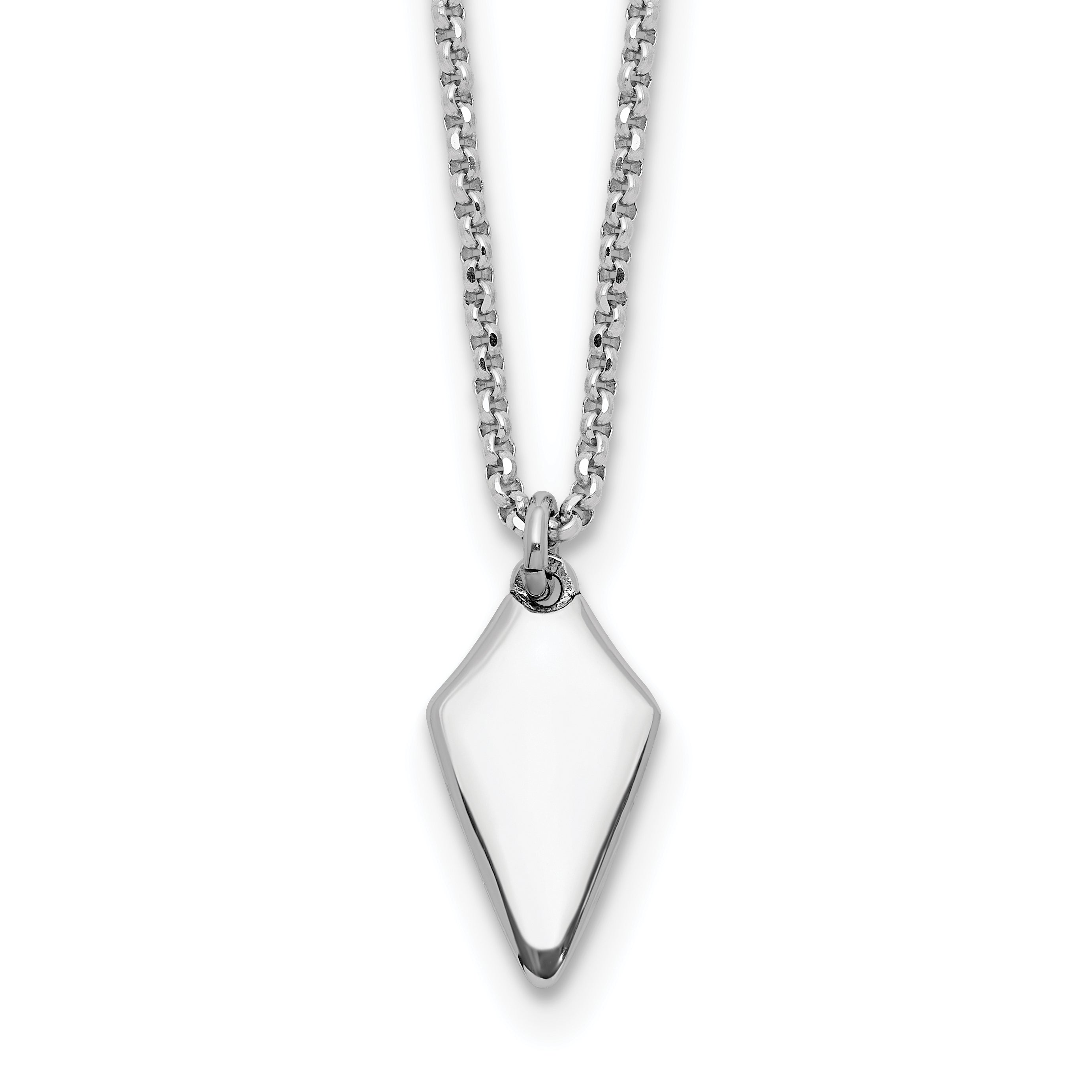 Sterling SilverRhodium-Rhodium-Plated Polished Arrowhead w/1in ext. Necklace