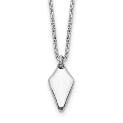 Sterling SilverRhodium-Rhodium-Plated Polished Arrowhead w/1in ext. Necklace