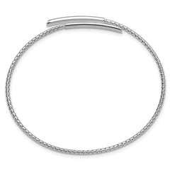 Sterling Silver Rhodium-plated Polished Bypass Cuff Bangle