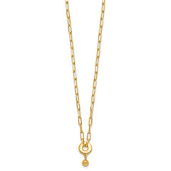 Sterling Silver Gold-plated with 2in ext. Circle Necklace