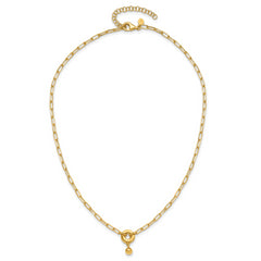 Sterling Silver Gold-plated with 2in ext. Circle Necklace