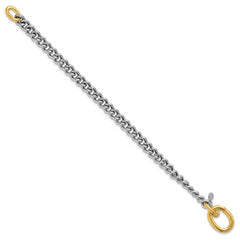 Sterling Silver Rhodium and Gold-plated with Curb Link Bracelet