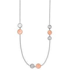 SS Rh-pl/Rose-tone Radiant Essence Polish/Scratch w/2in ext Neckla