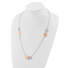 SS Rh-pl/Rose-tone Radiant Essence Polish/Scratch w/2in ext Neckla