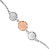 SS Rh-plat/Rose-tone Radiant Essence Polished/Scratch Bracelet