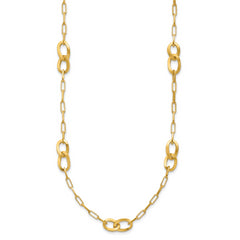 Sterling Silver Gold-plated Fancy Link with 1in ext. Necklace