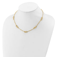 Sterling Silver Gold-plated Fancy Link with 1in ext. Necklace