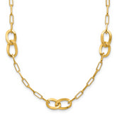 Sterling Silver Gold-plated Fancy Link with 1in ext. Necklace