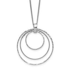 Sterling Silver Rhodium-Rhodium-Plated D/C Circles Necklace