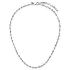 Sterling Silver RH-plated Polished 16in w/2in ext. Necklace