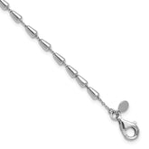 Sterling Silver RH-plated Polished 7in w/ 1in ext. Bracelet