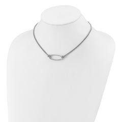 SS RH-plat Polish/Dia-cut Oval 2-Strand w/1.25in ext. Necklace