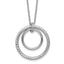 SS RH-plated Polished / Dia-cut Circle w/ 2in ext. Necklace