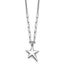SS RH-plated Polished Star Pendant w/1.25in ext. Necklace
