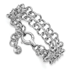 SS RH-plated Polished 2-strand Circle Link Bracelet